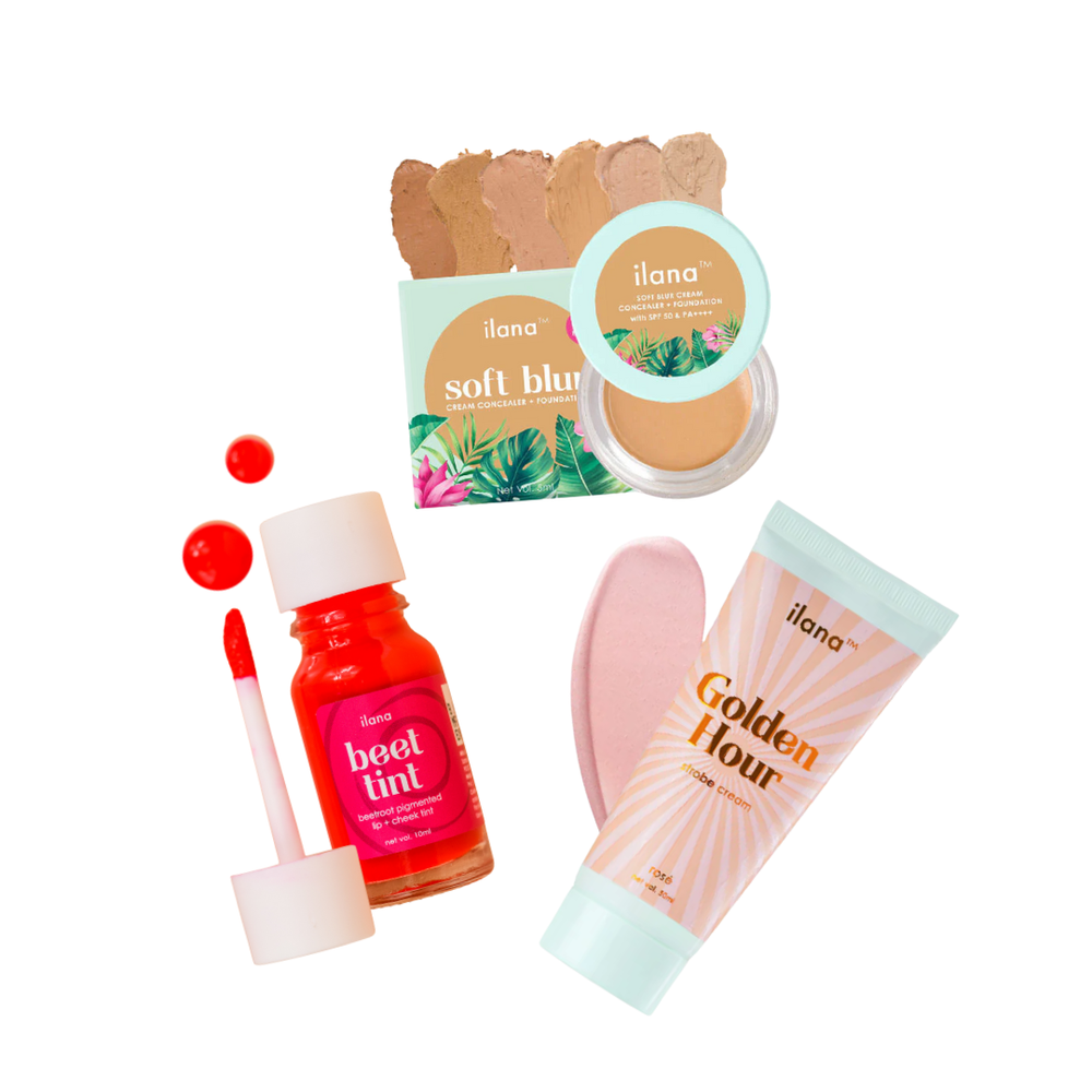 Festive Glow Bundle (Soft Blur Concealer + Beet Tint + Golden Hour Strobe Cream in Rosé)