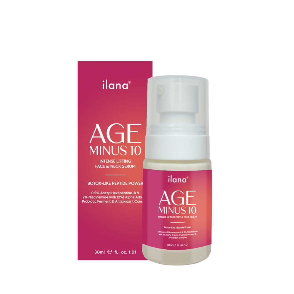 Age Minus 10 Serum – a botox like peptide that is known to reverse ageing in 45 days